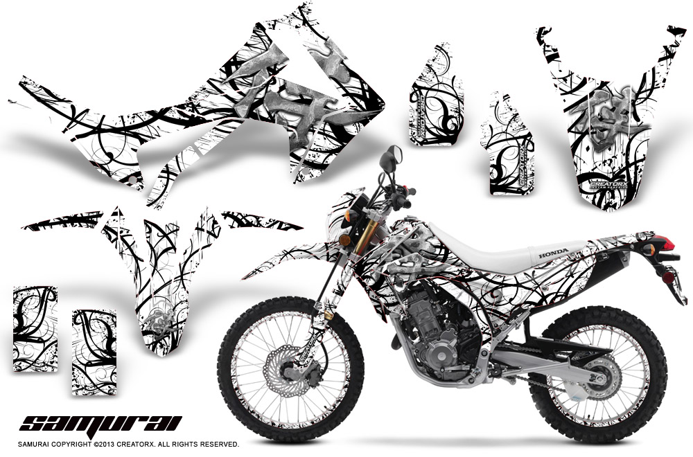 Honda CRF250L 2013 Graphics Kit Samurai Black White NP Rims